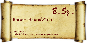 Baner Szonóra névjegykártya